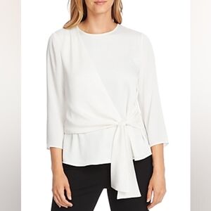 Vince Camuto Womens Faux Wrap 3/4 Sleeve Dress Top Ivory XS New